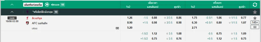 ลิเวอร์พูล vs AFC บอร์นมัธ